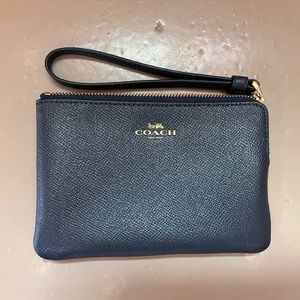 Coach navy blue wristlet